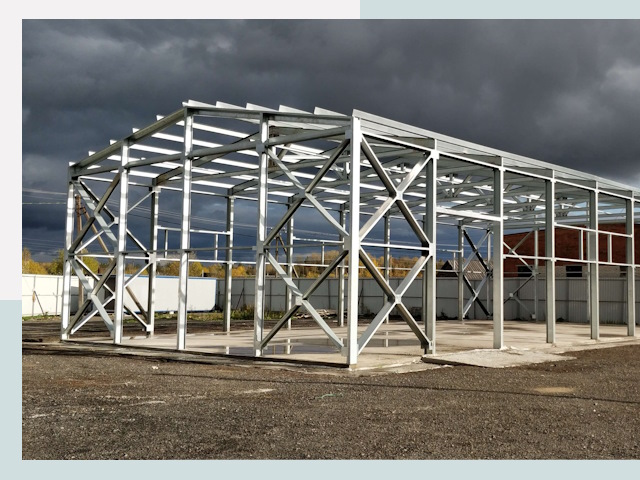 Двускатные ангары в Учалы от 610 руб. за квадрат